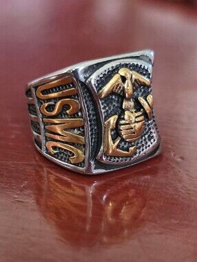 New Stainless Steel USMC Marine Corps Ring Size 7 To 15 In 3 Colors